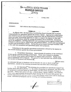 "CIA's Role in the Overthrow of Arbenz"
