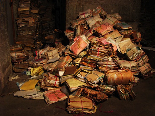 Millions of documents were discovered in a warehouse belonging to the police in 2005. They have been painstakingly cleaned and organized into the Historical Archive of the National Police (AHPN). Photo courtesy of AHPN.